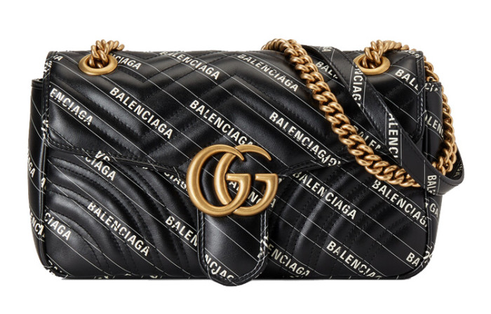 GUCCI Marmont Leather Chain One Shoulder Handbag, Crossbody Bag Regular Women's Black 443497-UK5AT-1089 L26*W15*H7cm