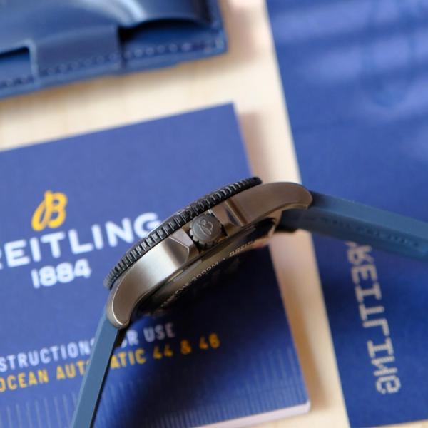 BREITLING Automatic Mechanical Movement 2000m Waterproof Men's Watches Watch 46mm Blue Dial Stainless Steel Case