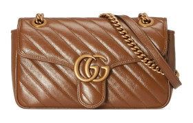 GUCCI GG Monogram Leather Chain Bag, Crossbody Bag, Shoulder Bag Women's Brown 443497-0OLFT-2535 L26cm W7cm H15cm 