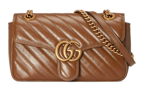 GUCCI GG Monogram Leather Chain Bag, Crossbody Bag, Shoulder Bag Women's Brown 443497-0OLFT-2535 L26cm W7cm H15cm 