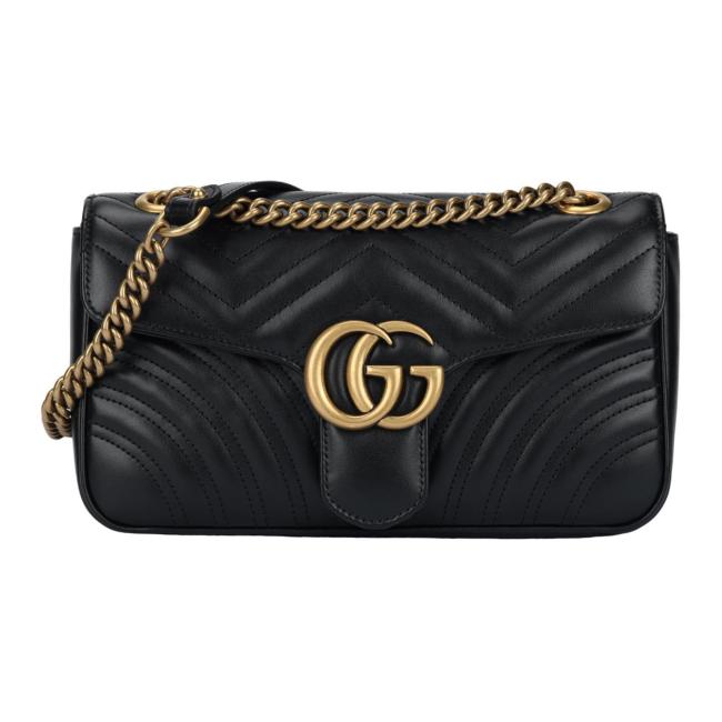 GUCCI Small GG Marmont Camera Bag Shoulder Bag Black Leather 443497-DTDIT-1000 L26*W15*H7cm