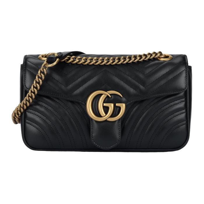 GUCCI Small GG Marmont Camera Bag Shoulder Bag Black Leather 443497-DTDIT-1000 L26*W15*H7cm