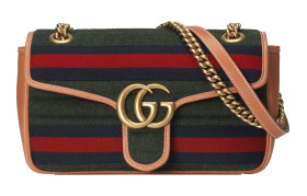 GUCCI GG Marmont Wool Suede Shoulder Bag Women's Dark Green 443497-HS3NT-3383 L26cm W7cm H15cm 