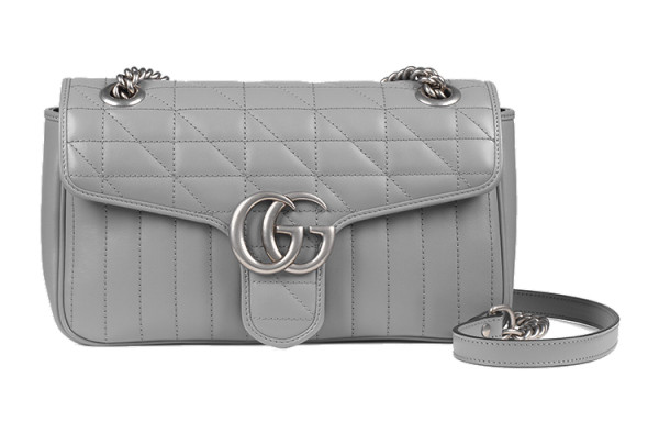 GUCCI GG Marmont Leather Crossbody Bags Small Women's Gray 443497-UM8AN-1711 L26cm W7cm H15cm 