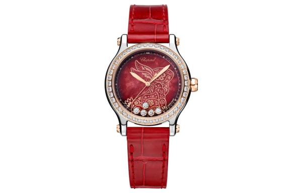 CHOPARD HAPPY SPORT Automatic Mechanical Movement 30m Waterproof Women's Watch 33mm Red Watch Dial