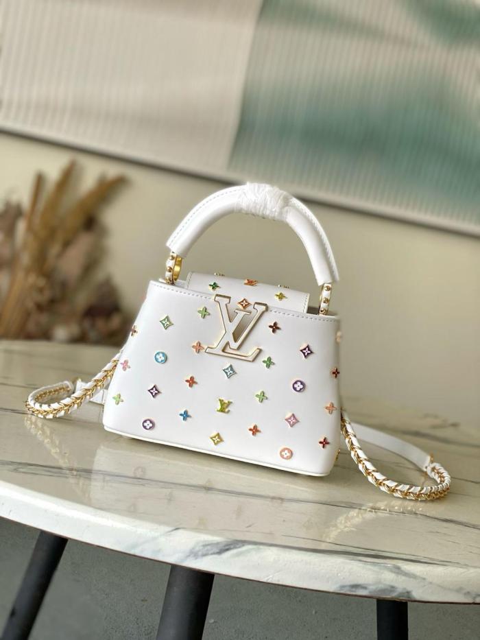 LOUIS VUITTON X Takashi Murakami Capucines Mini White M14165 L21cm W8cm H13.6cm