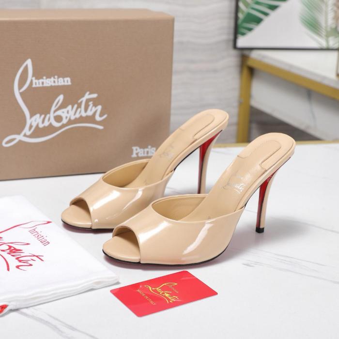 Christian Louboutin CL Quiet Slide Slippers Women's Brown