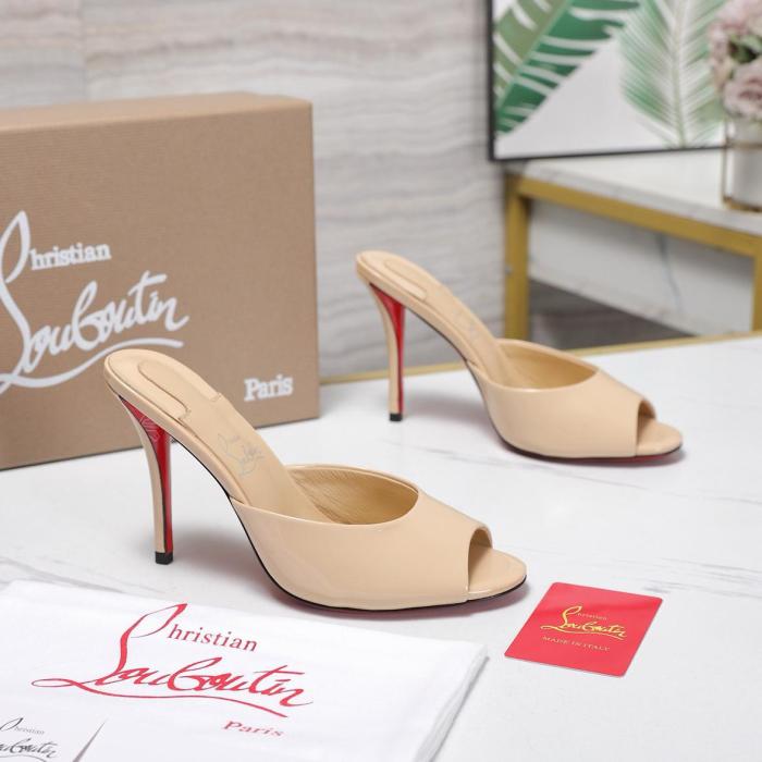 Christian Louboutin CL Quiet Slide Slippers Women's Brown