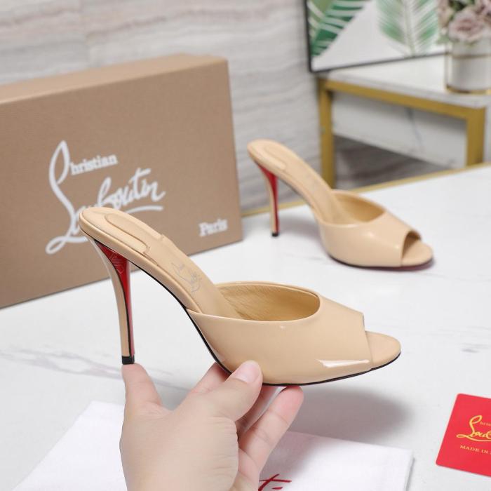 Christian Louboutin CL Quiet Slide Slippers Women's Brown