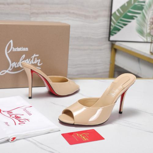 Christian Louboutin CL Quiet Slide Slippers Women's Brown
