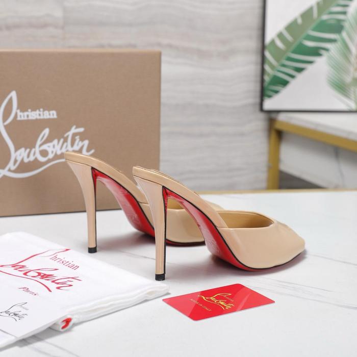 Christian Louboutin CL Quiet Slide Slippers Women's Brown