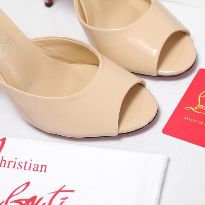 Christian Louboutin CL Quiet Slide Slippers Women's Brown