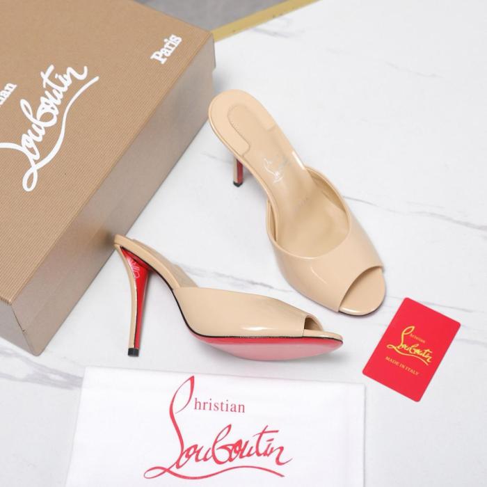 Christian Louboutin CL Quiet Slide Slippers Women's Brown