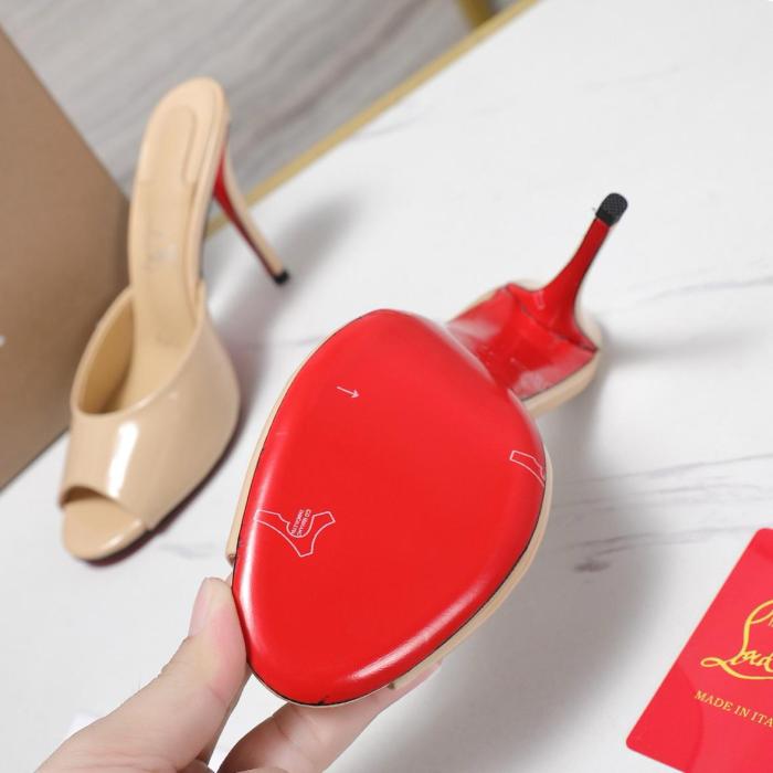 Christian Louboutin CL Quiet Slide Slippers Women's Brown
