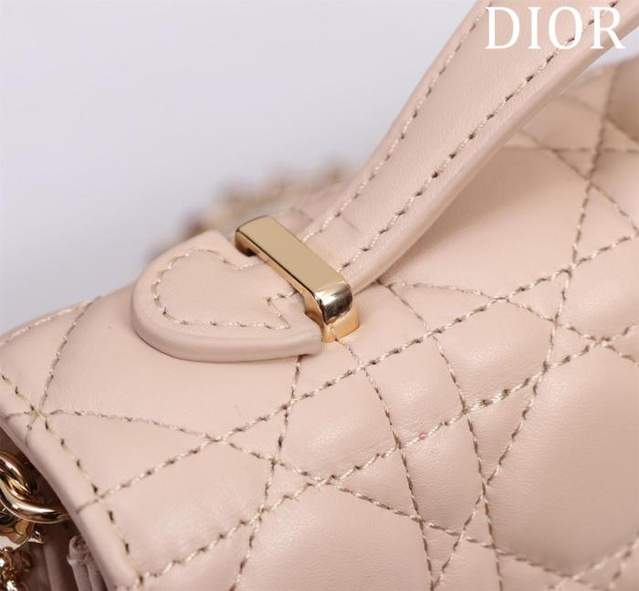 DIOR My Dior Sheepskin Crossbody Handbag Mini Women's Rouge Beige S0980ONMJ-M51U L21cm W4.5cm H11.5cm