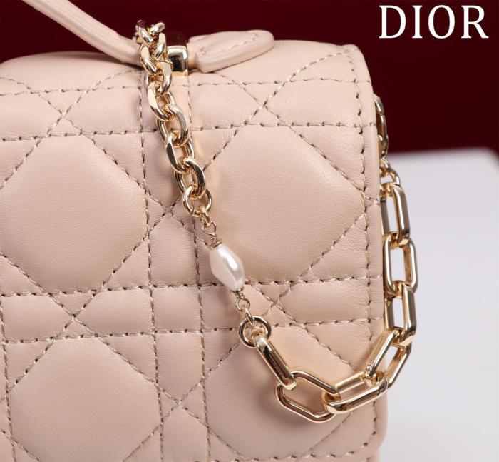 DIOR My Dior Sheepskin Crossbody Handbag Mini Women's Rouge Beige S0980ONMJ-M51U L21cm W4.5cm H11.5cm