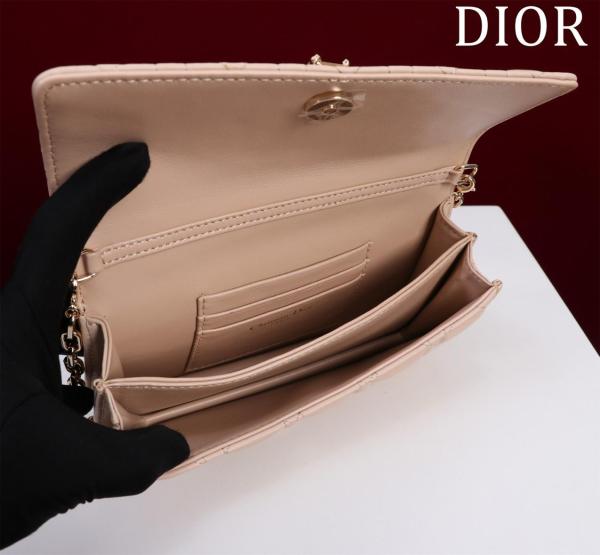 DIOR My Dior Sheepskin Crossbody Handbag Mini Women's Rouge Beige S0980ONMJ-M51U L21cm W4.5cm H11.5cm