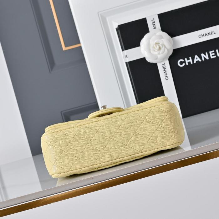 CHANEL Classic Flap CF Lambskin Shoulder Bag, Crossbody Bag Mini Women's Yellow A69900-Y04059-NG754 L20cm W6cm H12cm