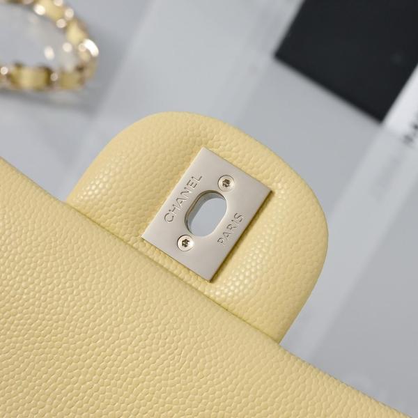 CHANEL Classic Flap CF Lambskin Shoulder Bag, Crossbody Bag Mini Women's Yellow A69900-Y04059-NG754 L20cm W6cm H12cm