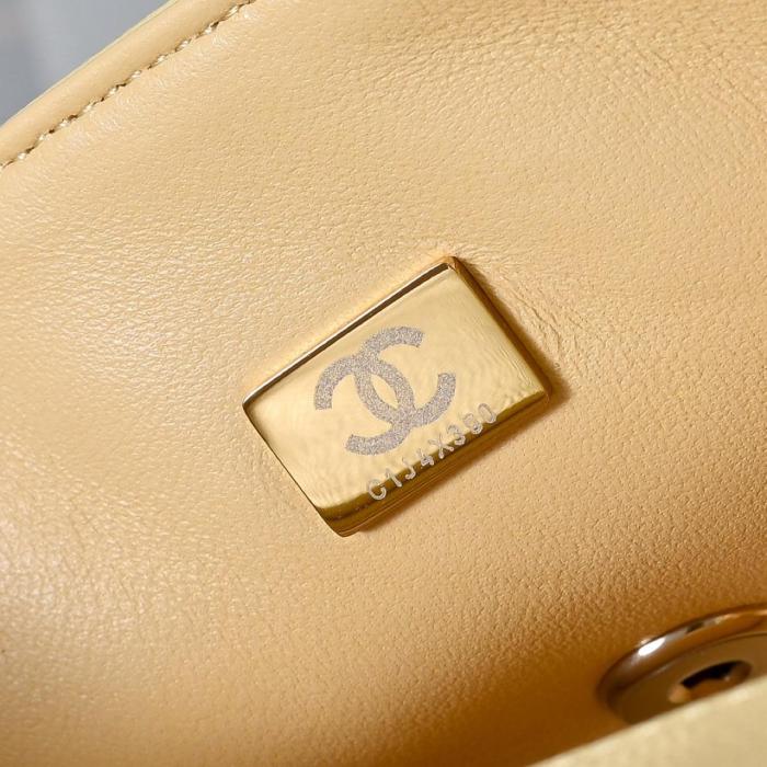 CHANEL Classic Flap CF Lambskin Shoulder Bag, Crossbody Bag Mini Women's Yellow A69900-Y04059-NG754 L20cm W6cm H12cm