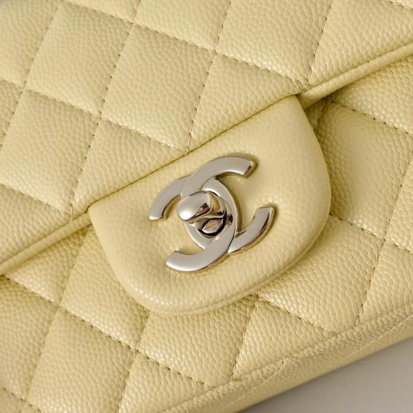 CHANEL Classic Flap CF Lambskin Shoulder Bag, Crossbody Bag Mini Women's Yellow A69900-Y04059-NG754 L20cm W6cm H12cm