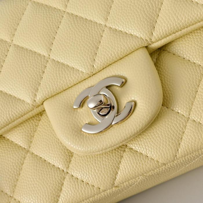 CHANEL Classic Flap CF Lambskin Shoulder Bag, Crossbody Bag Mini Women's Yellow A69900-Y04059-NG754 L20cm W6cm H12cm