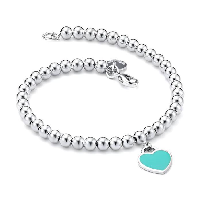 TIFFANY & CO. Return To Tiffany Collection 925 Sterling Silver Enamel Bracelets Women's
