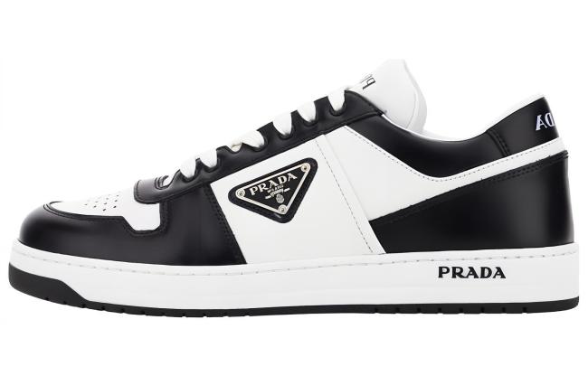 PRADA Downtown Low top Stylish Skateboarding Shoes Black White