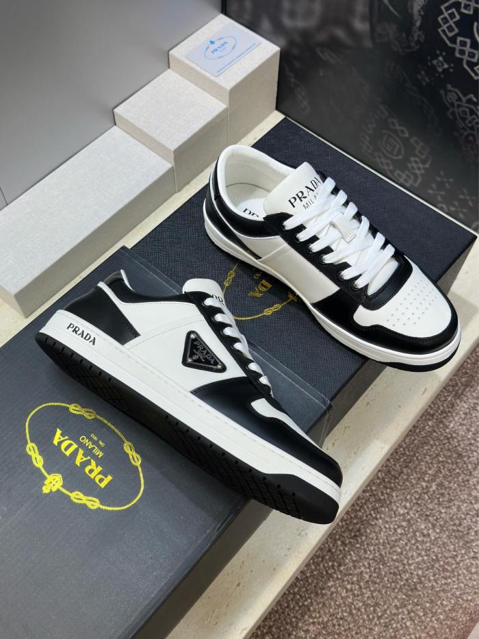 PRADA Downtown Low top Stylish Skateboarding Shoes Black White