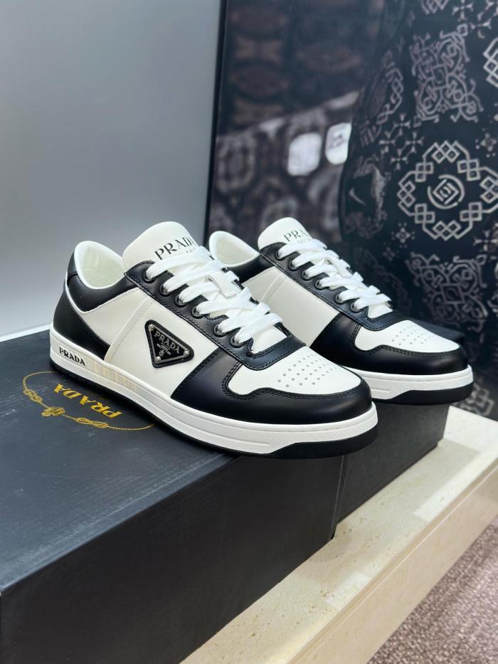 PRADA Downtown Low top Stylish Skateboarding Shoes Black White