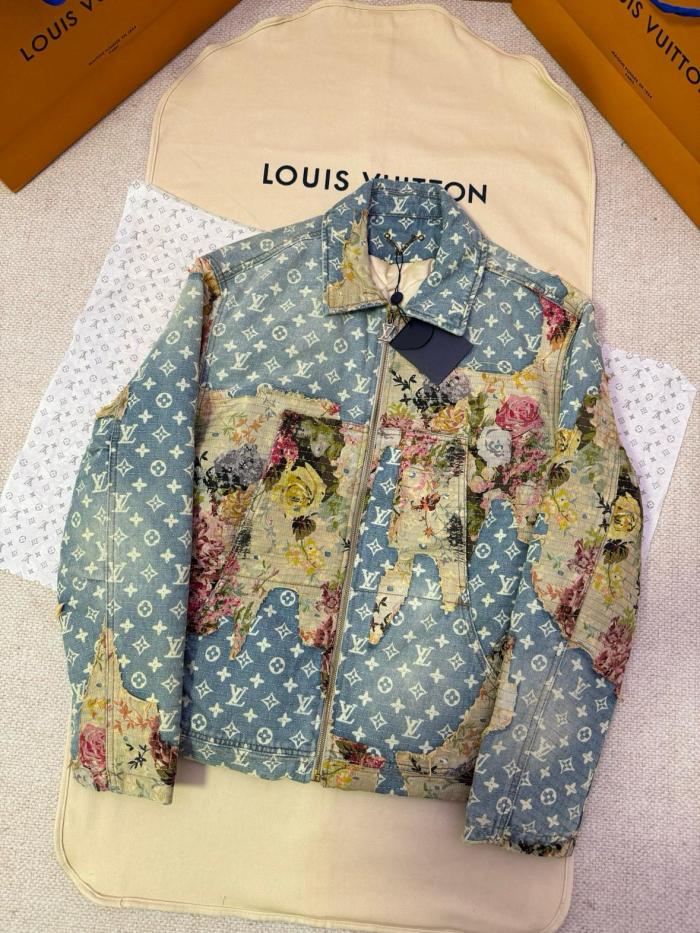 Louis Vuitton 2010s Destroyed Workwear denim jacket
