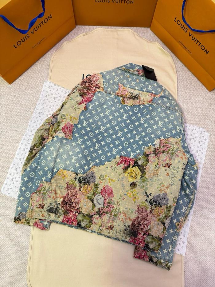 Louis Vuitton 2010s Destroyed Workwear denim jacket