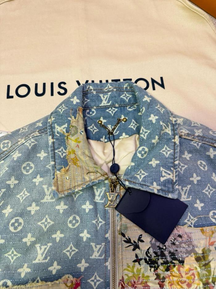 Louis Vuitton 2010s Destroyed Workwear denim jacket