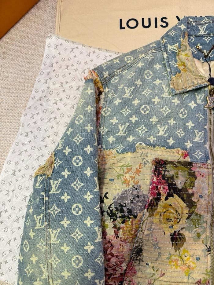 Louis Vuitton 2010s Destroyed Workwear denim jacket
