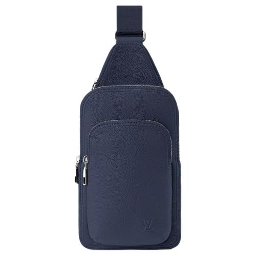 LOUIS VUITTON Avenue Calfskin Sling Bag Small Men's Marine Blue M15269 L16cm W5.7cm H33cm