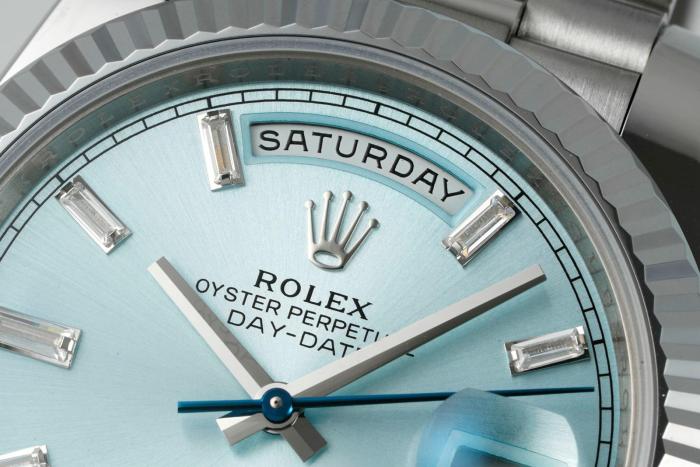 ROLEX Dog Collar, Sunday Calendar Automatic Mechanical Movement 100m Waterproof Men's Watches Watch Blue Dial Case Diameter/Size 40mm