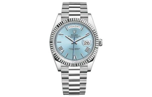 ROLEX Dog Collar, Sunday Calendar Automatic Mechanical Movement Men's Watches Watch 40mm White Dial