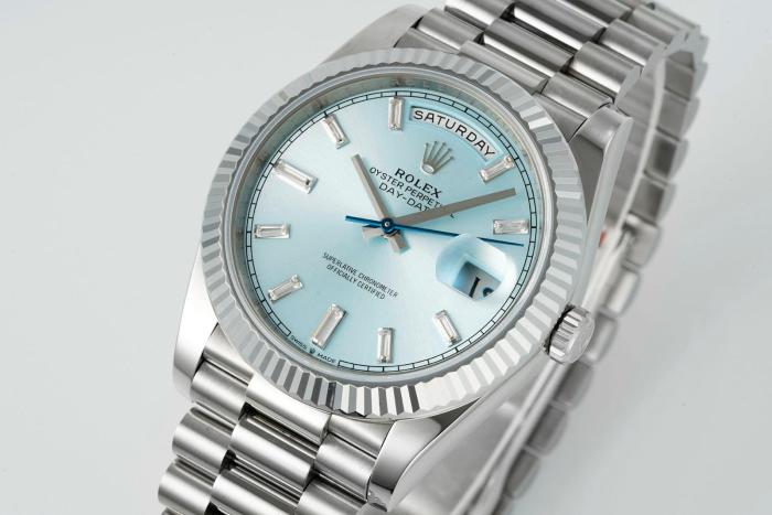 ROLEX Dog Collar, Sunday Calendar Automatic Mechanical Movement 100m Waterproof Men's Watches Watch Blue Dial Case Diameter/Size 40mm