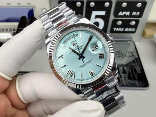 ROLEX Dog Collar, Sunday Calendar Automatic Mechanical Movement Men's Watches Watch 40mm White Dial