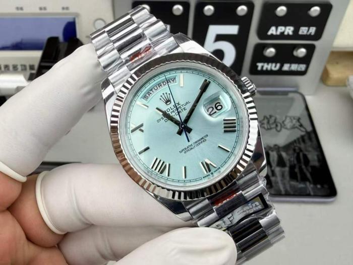 ROLEX Dog Collar, Sunday Calendar Automatic Mechanical Movement Men's Watches Watch 40mm White Dial