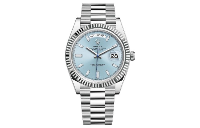 ROLEX Dog Collar, Sunday Calendar Automatic Mechanical Movement 100m Waterproof Men's Watches Watch Blue Dial Case Diameter/Size 40mm