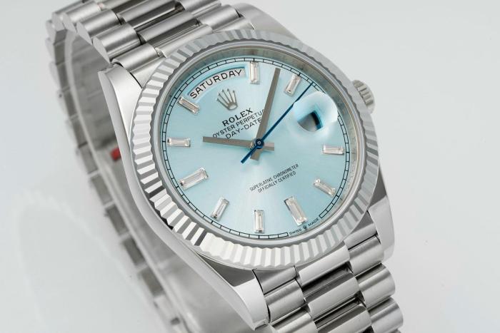 ROLEX Dog Collar, Sunday Calendar Automatic Mechanical Movement 100m Waterproof Men's Watches Watch Blue Dial Case Diameter/Size 40mm