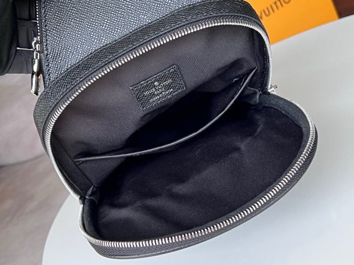 LOUIS VUITTON Avenue Calfskin Sling Bag Small Men's Marine Black M30863 L20*W7*H31cm