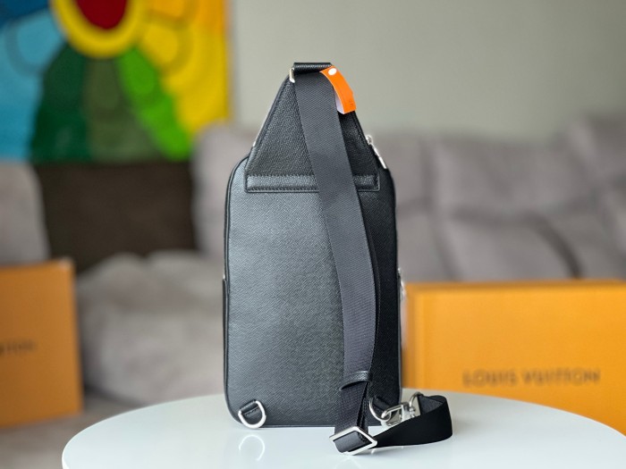 LOUIS VUITTON Avenue Calfskin Sling Bag Small Men's Marine Black M30863 L20*W7*H31cm