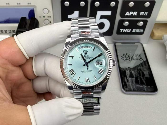 ROLEX Dog Collar, Sunday Calendar Automatic Mechanical Movement Men's Watches Watch 40mm White Dial