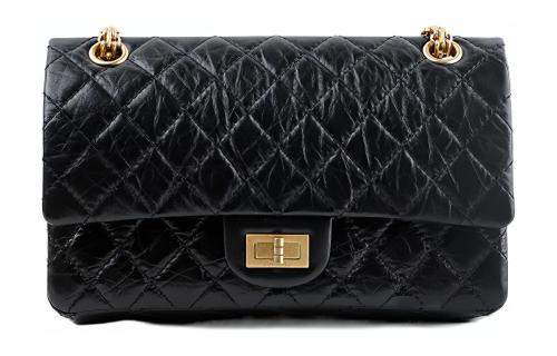 CHANEL 2.55 Cow Leather Material Gold Metal Shoulder Bag, Crossbody Bag Small Women's Black A37586-Y04634-C3906 L24cm W7.5cm H16cm