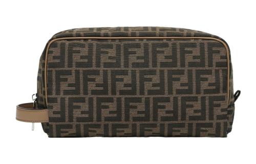 FENDI Polyester Makeup Bag Regular Men's Brown 7N0141-ALWK-F1HRM L27.5cm W13cm H16cm