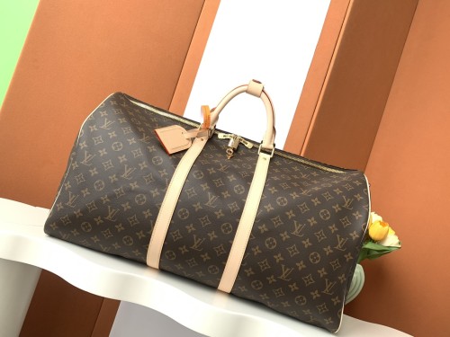 LOUIS VUITTON Keepall Canvas With Leather Travel Bag, Shoulder Bag, Crossbody Bag, Handbag Men's Brown M41414 Bag L55cm W26cm H31cm
