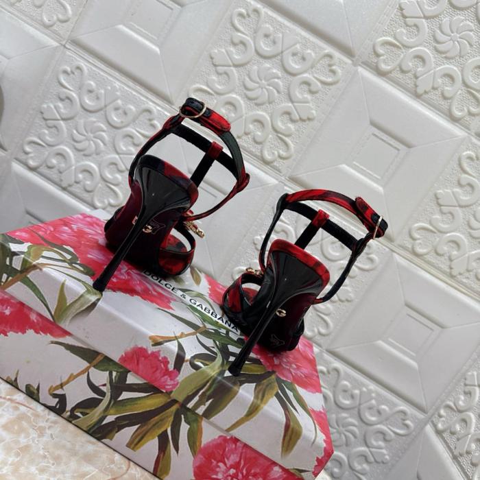 Dolce & Gabbana ROSE-PRINT BROCADE SANDALS