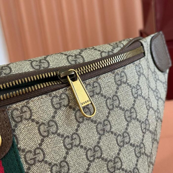 GUCCI Ophidia Coated Fabric Fanny Pack Large Men's Beige & Dark Brown 839104-FAEOF-9745 L46cm W5cm H18cm